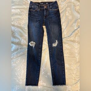 Old Navy Girl’s Dark Blue Distressed Rockstar Jeggings
